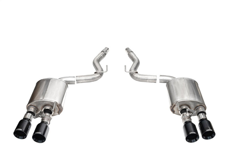 Corsa 24+ Ford Mustang Dark Horse 5.0L 3in Dual Rear Axle-Back w/Twin 4.5in Black PVD Straight Tip CORSA Performance Axle Back