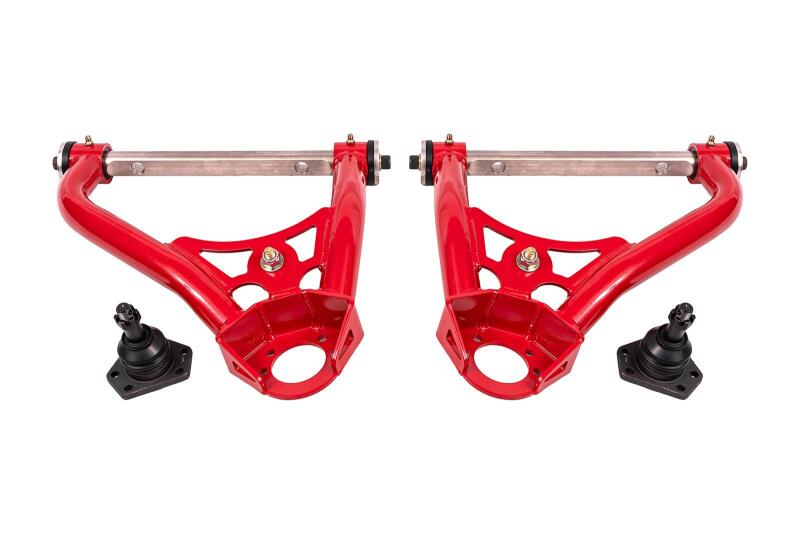 BMR 68-74 Chevrolet Nova Non-Adj. Upper A-Arms w/ STD. Ball Joint (Delrin) - Red BMR Suspension Control Arms