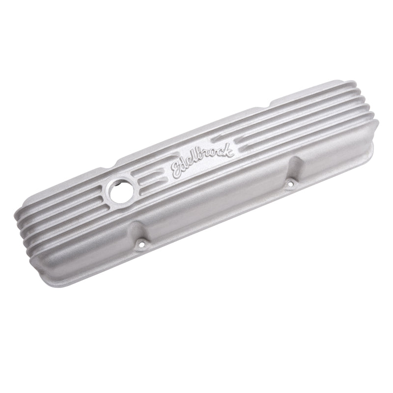 Edelbrock Valve Cover Classic Series Chevrolet 1959-1986 262-400 CI V8 w/ Oil Fill Hole Satin Edelbrock Valve Covers