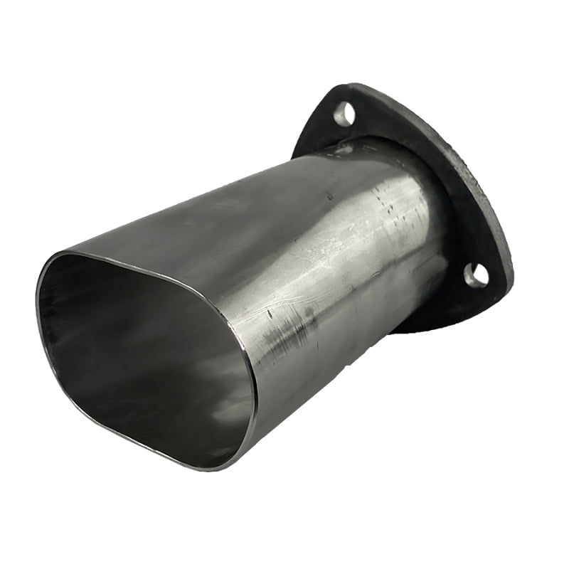Granatelli 3.0in Round to 3.0in Oval Exhaust Adapter w/Floating 3 Bolt Header Flange Granatelli Motor Sports Exhaust Adapters