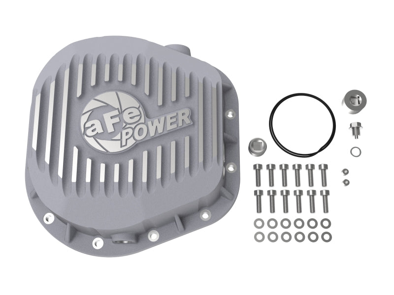aFe Rear Differential Cover (Raw; Street Series); Ford Diesel Trucks 86-13 V8 (td) aFe Diff Covers