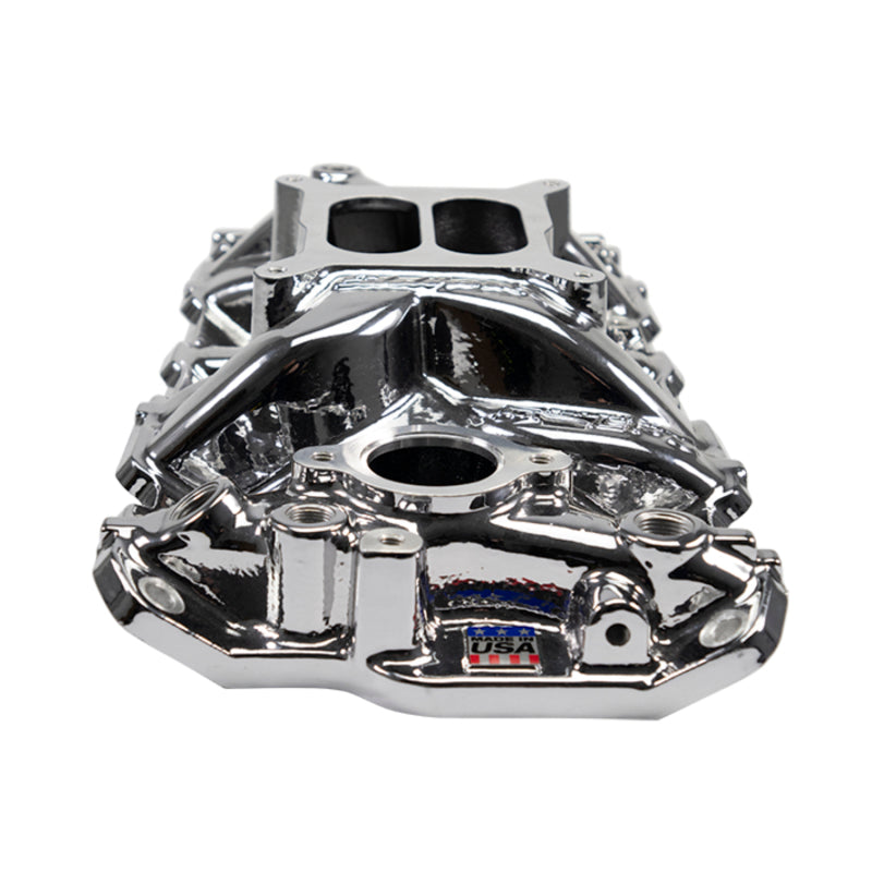 Edelbrock SBC Performer EPS Manifold - Chrome Plasma Coated Edelbrock Intake Manifolds