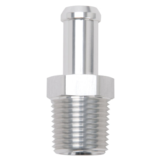 Edelbrock Hose End Straight 1/2In NPT to 1/2In Barb Clear Anodize Edelbrock Fittings