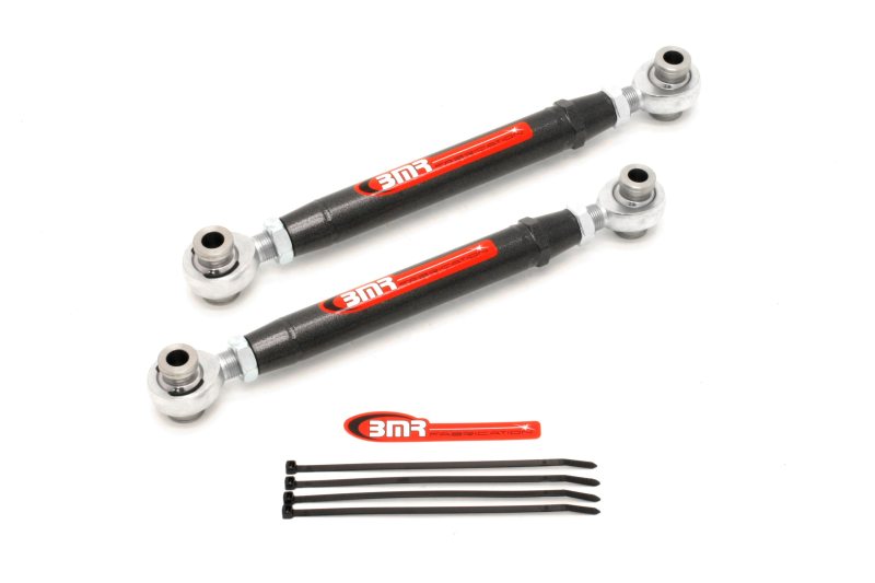 BMR 10-15 5th Gen Camaro Rear Adj. Rod Ends Toe Rods - Black Hammertone BMR Suspension Suspension Arms & Components