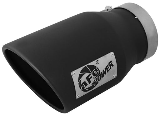 aFe MACHForce XP 5in 304 Stainless Steel Exhaust Tip 5 In x 7 Out x 12L in Bolt On Right - Black aFe Catback