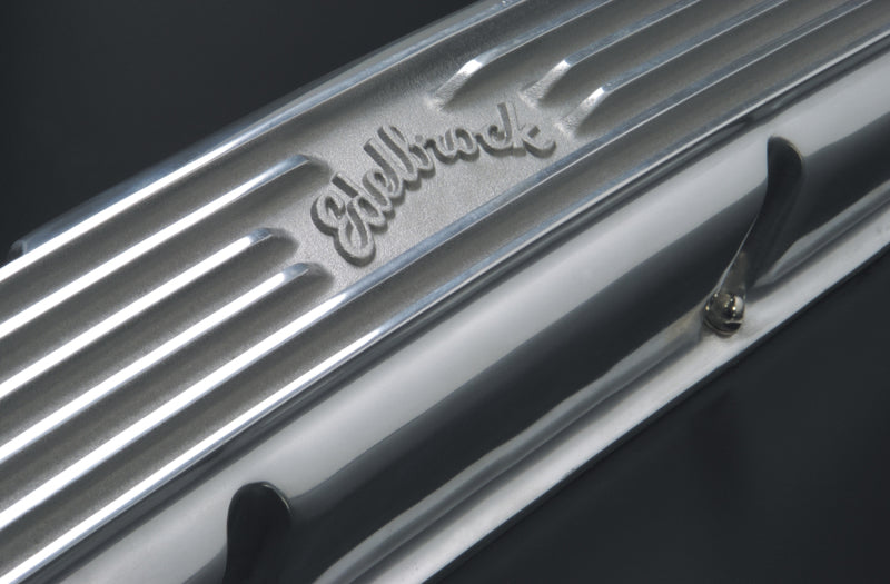 Edelbrock Valve Cover Classic Series Chevrolet 1959-1986 262-400 CI V8 Polshed Edelbrock Valve Covers