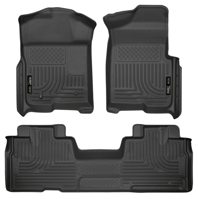 Husky Liners 09-12 Ford F-150 Super Cab WeatherBeater Combo Black Floor Liners Husky Liners Floor Mats - Rubber