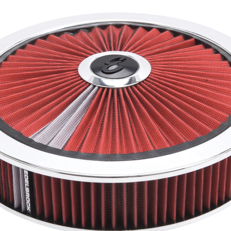 Edelbrock Air Cleaner Pro-Flo High-Flow Series Round Filtered Top Cloth Element 14In Dia X 3 125In Edelbrock Air Filters - Universal Fit