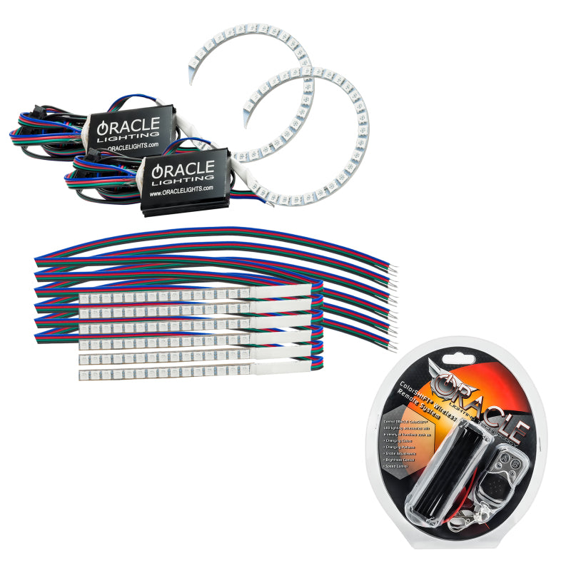 Oracle 18-21 Ford Mustang DRL Upgrade w/ Halo Kit - ColorSHIFT ORACLE Lighting Headlights