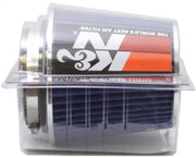 K&N Universal Air Filter Chrome Round Tapered Blue - 4in Flange ID x 1.125in Flange Length x 5.5in H K&N Engineering Air Filters - Universal Fit