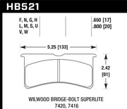 Hawk DTC-80 Wilwood BB SL 7416 17mm Race Brake Pads Hawk Performance Brake Pads - Racing