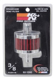 K&N Steel Base Crankcase Vent Filter 3/8in OD Tube 2in OD 1-1/2in Height K&N Engineering Air Filters - Universal Fit