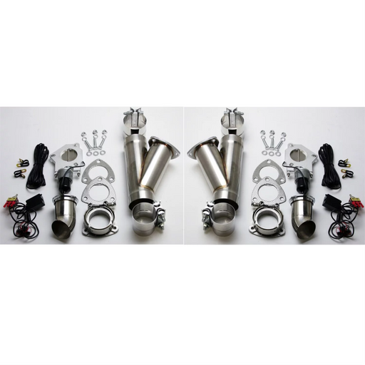 Granatelli 2.5in Aluminized Mild Steel Electronic Dual Exhaust Cutout System w/Slip Fit & Band Clamp Granatelli Motor Sports Exhaust Cutouts