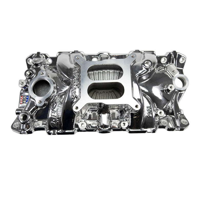 EPS Intake Manifold for 1955-86 Small-Block Chevy, Chrome Plasma Finish EDELBROCK Autoparts
