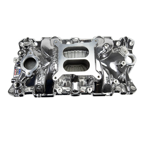 EPS Intake Manifold for 1955-86 Small-Block Chevy, Chrome Plasma Finish EDELBROCK Autoparts