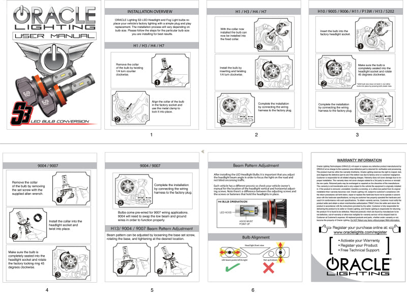 Oracle 9004 - S3 LED Headlight Bulb Conversion Kit - 6000K ORACLE Lighting Bulbs