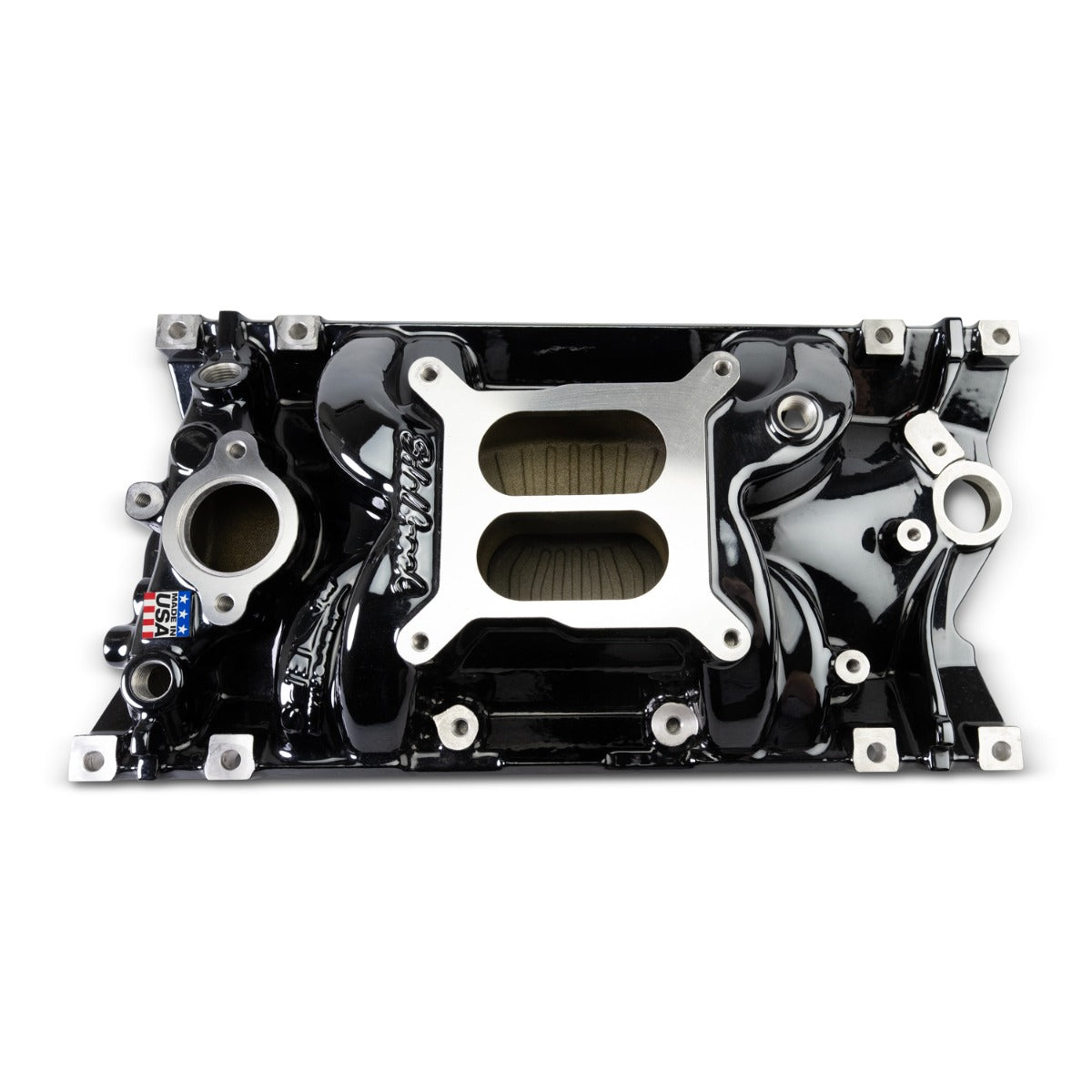 Edelbrock Perf EPS Manifold for Small-Block Chevy Vortec, Black Plasma Finish