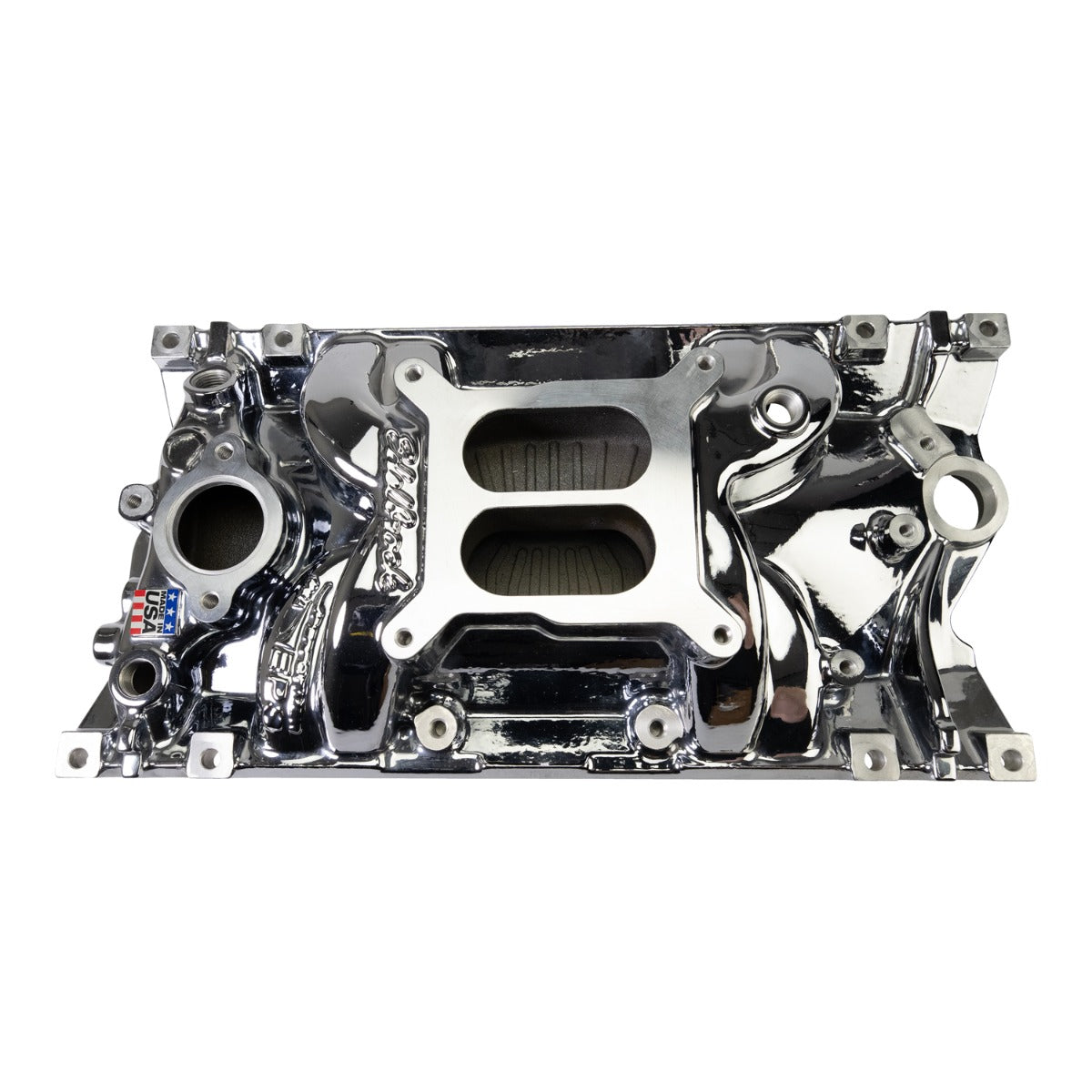 Edelbrock Perf EPS Manifold for Small-Block Chevy Vortec, Chrome Plasma Finish