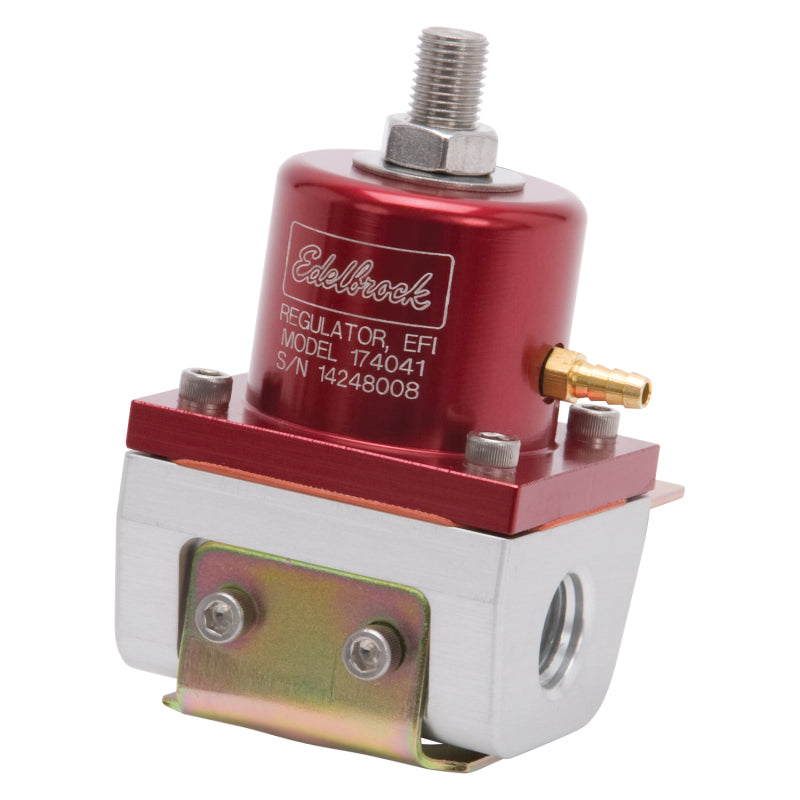 Edelbrock Fuel Pressure Regulator EFI 180 GPH 35-90 PSI -6 In/Out -6 Return Red/Clear Edelbrock Fuel Pressure Regulators