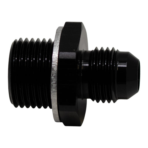 DeatschWerks 6AN Male Flare to M18 X 1.5 Male Metric Adapter (Incl Washer) - Anodized Matte Black DeatschWerks Fittings
