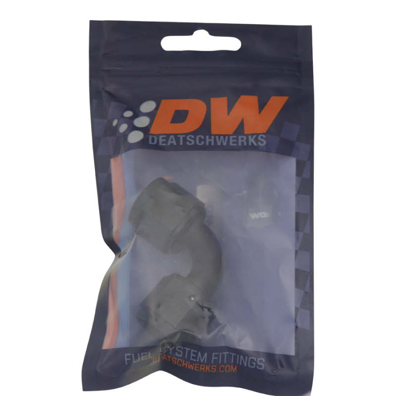 DeatschWerks 8AN Flare Female Swivel 90-Degree to 8AN Flare Female Swivel - Anodized Matte Black DeatschWerks Fittings