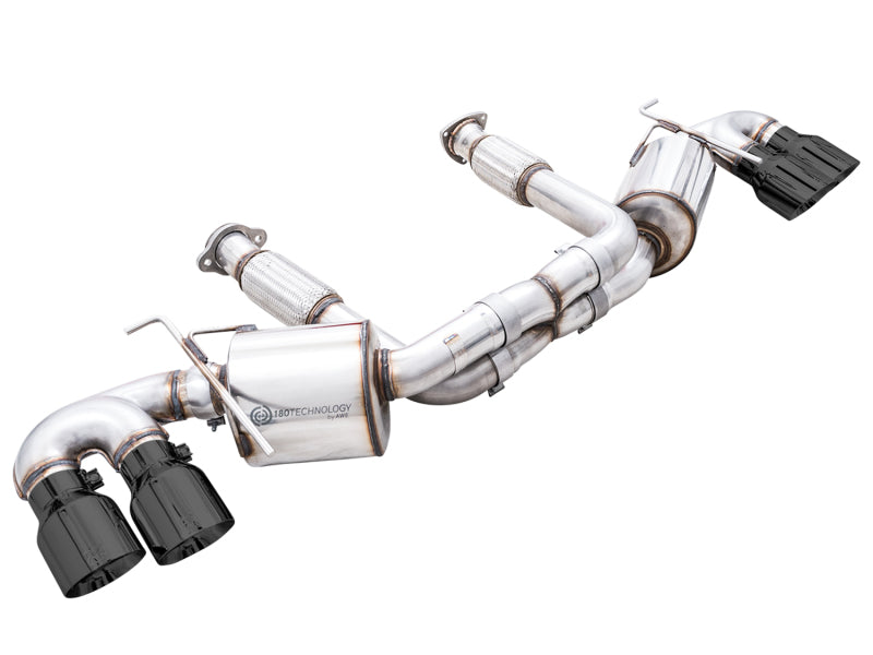 AWE Tuning 2020 Chevrolet Corvette (C8) Touring Edition Exhaust - Quad Diamond Black Tips AWE Tuning Catback
