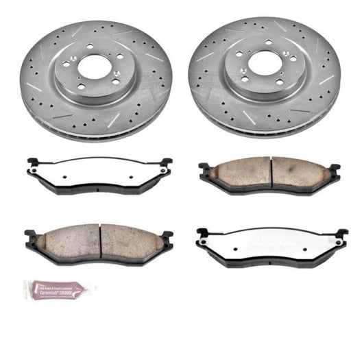 Power Stop 05-16 Ford F-550 Super Duty Front Z36 Truck & Tow Brake Kit PowerStop Brake Rotors - Slot & Drilled
