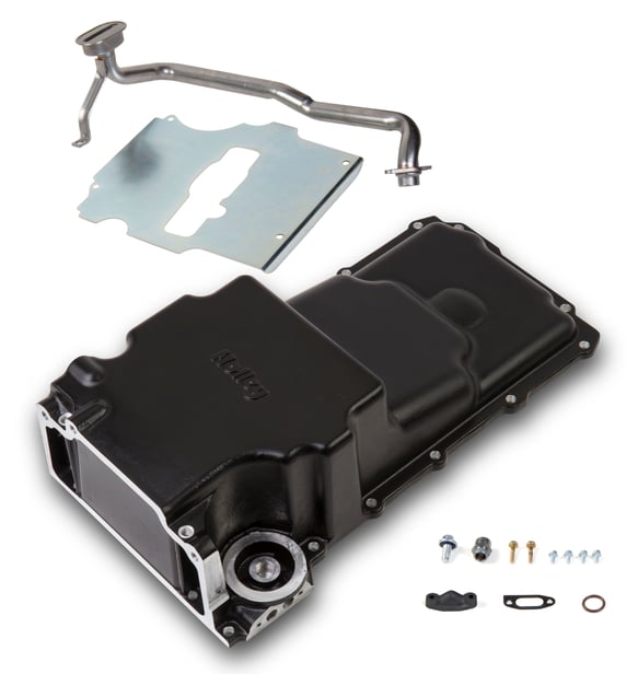 Holley GM LS Swap Oil Pan - Black - Additional Front Clearance 302-2BK HOLLEY Autoparts