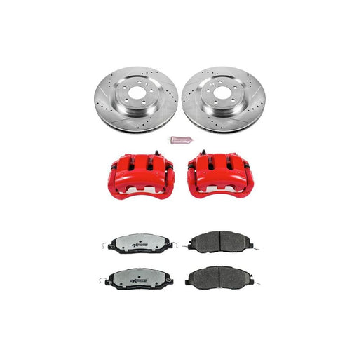 Power Stop 11-14 Ford Mustang Front Z26 Street Warrior Brake Kit w/Calipers PowerStop Brake Kits - Performance D&S