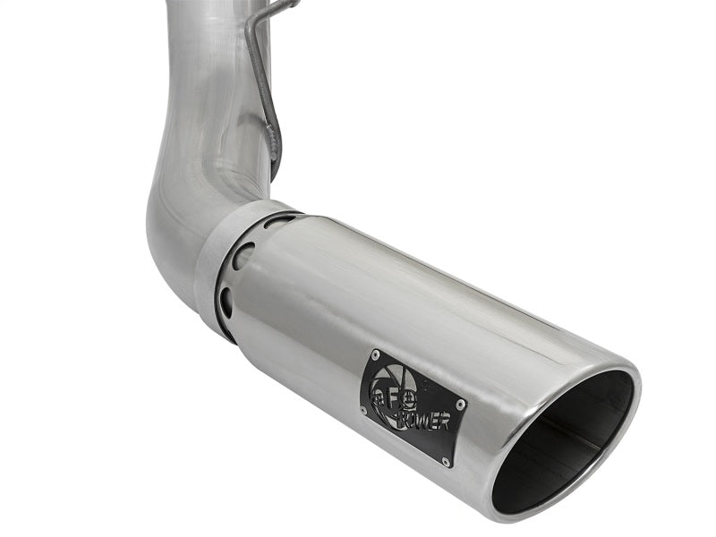 aFe ATLAS 5in DPF-Back Alum Steel Exhaust System w/Polished Tip 2017 Ford Diesel Trucks V8-6.7L (td) aFe DPF Back