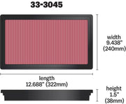 K&N 2016 TOYOTA HILUX REVO 2.8L L4 DSL Drop In Air Filter K&N Engineering Air Filters - Drop In