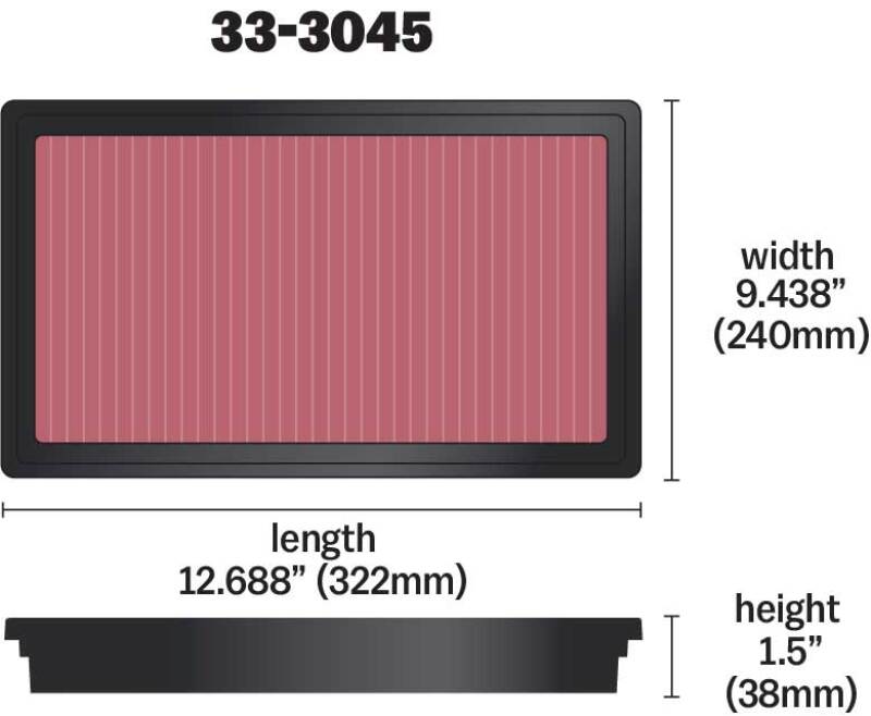 K&N 2016 TOYOTA HILUX REVO 2.8L L4 DSL Drop In Air Filter K&N Engineering Air Filters - Drop In