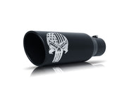 Gibson Patriot Skull Rolled Edge Angle-Cut Tip - 5in OD/3.5in Inlet/12in Length Outlet - Blk Ceramic Gibson Tips