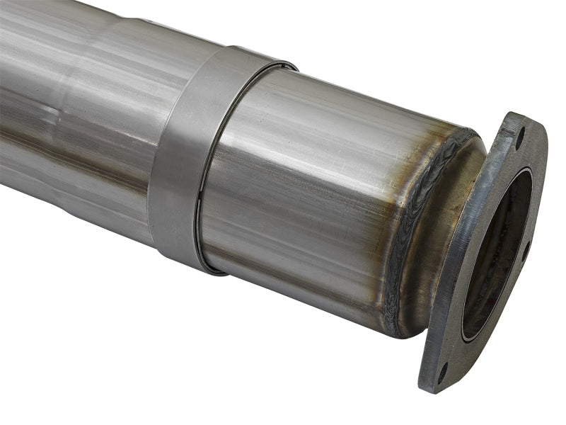 aFe LARGE BORE HD 5in 409-SS DPF-Back Exhaust w/Polished Tip 2017 Ford Diesel Trucks V8 6.7L (td) aFe DPF Back