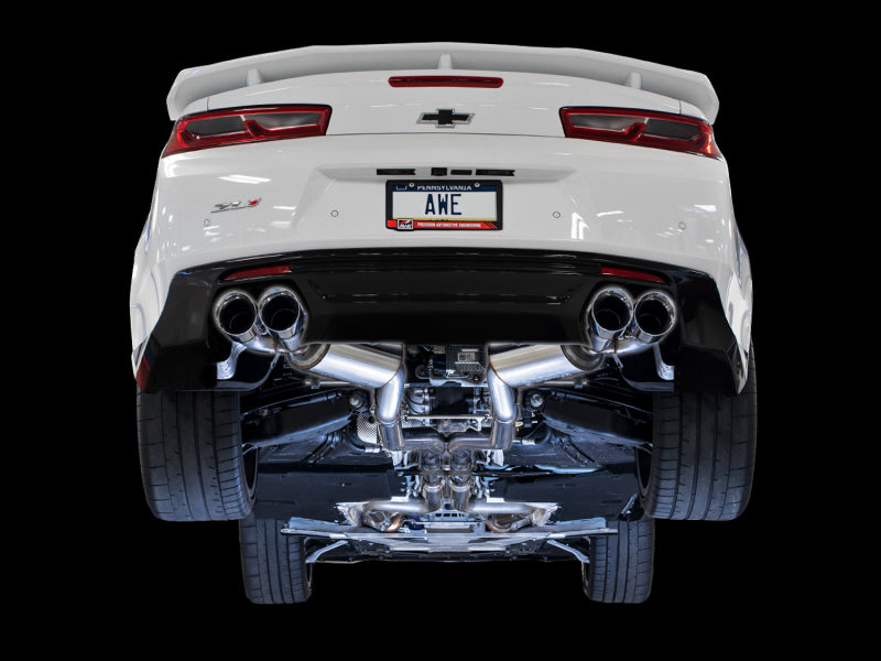 AWE Tuning 16-19 Chevy Camaro SS Res Cat-Back Exhaust -Touring Edition (Quad Chrome Silver Tips) AWE Tuning Catback