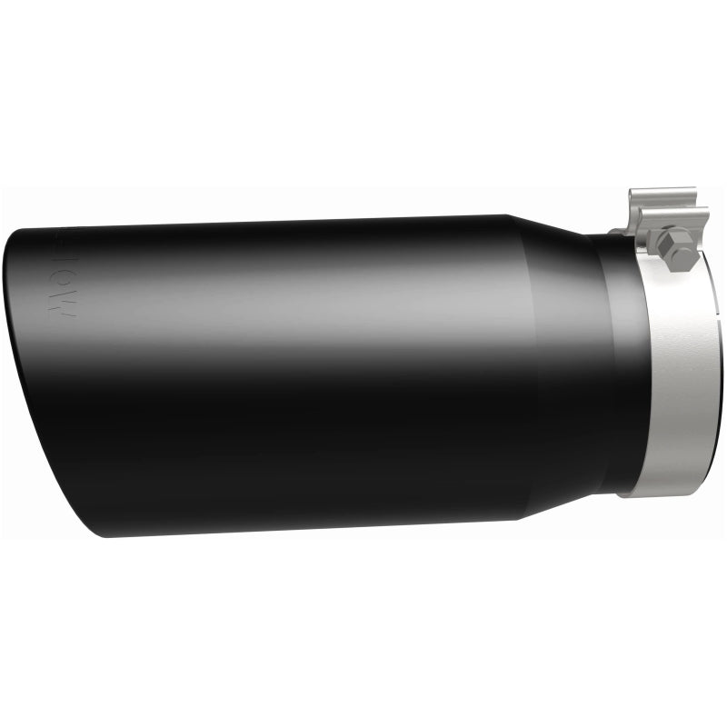 MagnaFlow Tip Stainless Black Coated Single Wall Round Single Outlet 6in Dia 5in Inlet 13in L Magnaflow Tips
