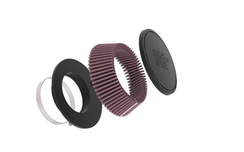 K&N Universal Rubber Filter 0.75in FLG 4.0625in OD 2.1875in Height K&N Engineering Air Filters - Universal Fit