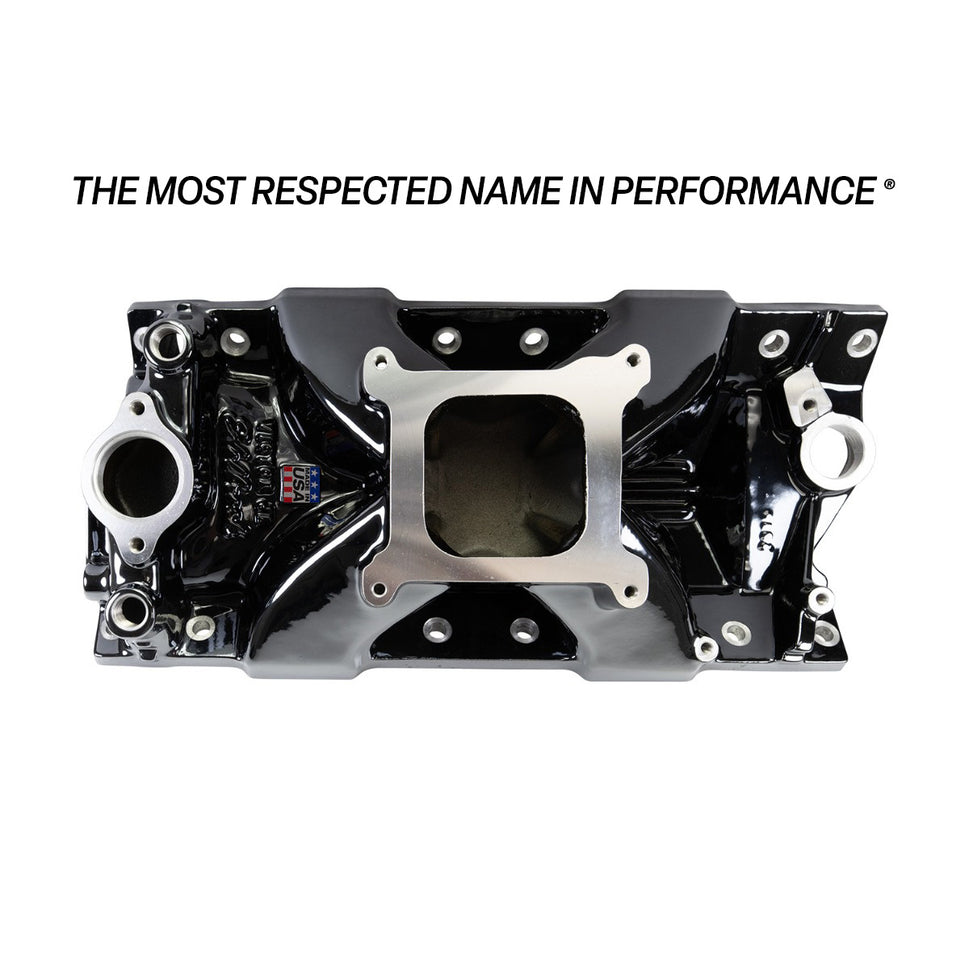 Victor Jr. 23 Degree Black Plasma Intake Manifold Small-Block Chevy