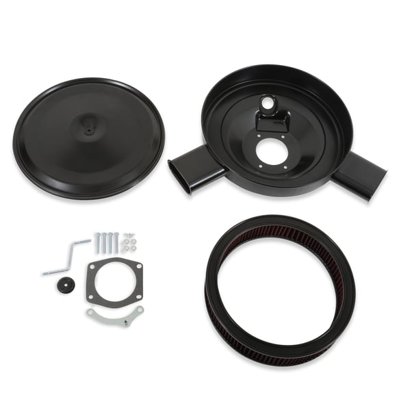 Holley RetroFilter Drive-By-Wire Air Cleaner - 14-Inch Diameter - Dual Snorkel - Black 120-521 HOLLEY Autoparts