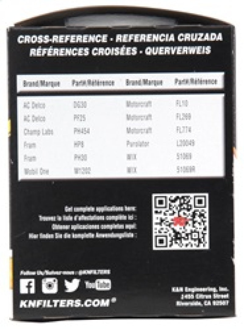 K&N Oil Filter OIL FILTER; AUTOMOTIVE K&N Engineering Oil Filters