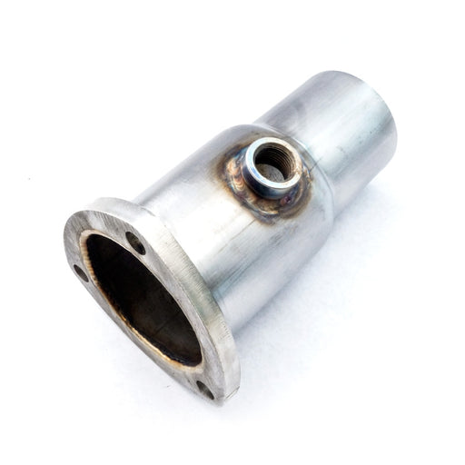 Stainless Works Collector Adapter 3-Bolt 3in OD Tubing 2-1/2in OD Outlet + O2 Bung Stainless Works Exhaust Collector