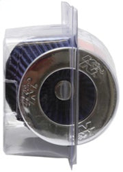 K&N Universal Air Filter Chrome Round Tapered Blue - 4in Flange ID x 1.125in Flange Length x 5.5in H K&N Engineering Air Filters - Universal Fit