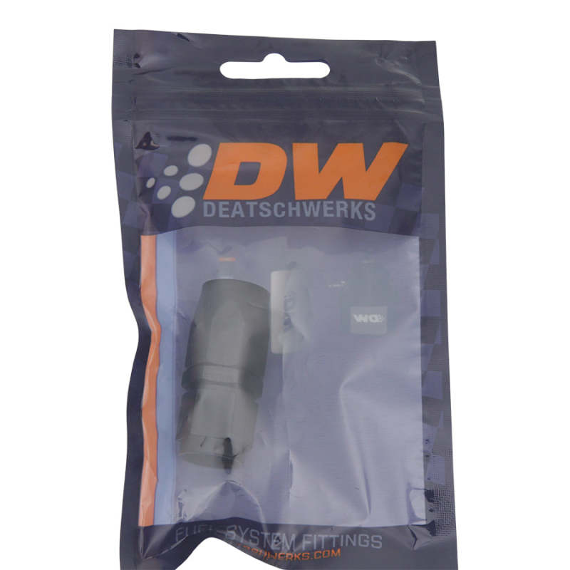 DeatschWerks 6AN Female Swivel Strait Hose End CPE - Anodized Matte Black DeatschWerks Fittings