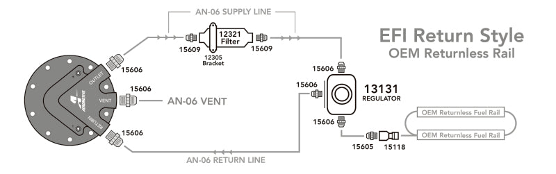 Aeromotive Phantom 200 Fuel System - Return Style w/3/8in Quick Connect Aeromotive Fuel Systems