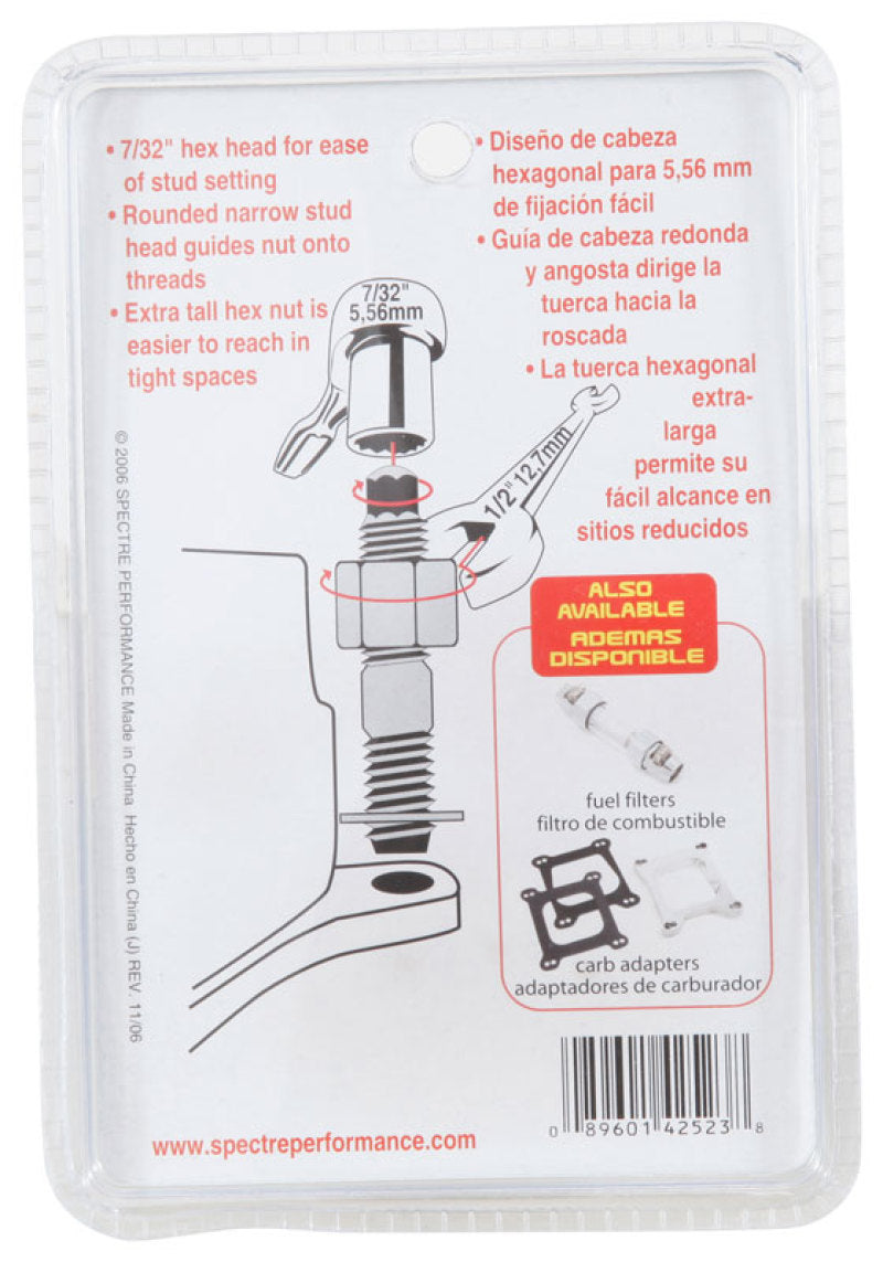 Spectre Carburetor Stud Kit w/Hardware 2in. Spectre Carburetors