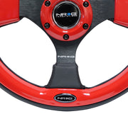NRG Reinforced Steering Wheel (320mm) Blk w/Red Trim & 5mm 3-Spoke NRG Steering Wheels