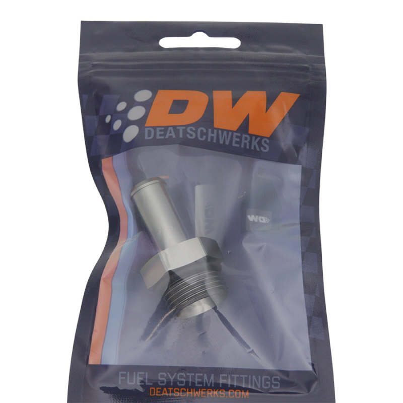 DeatschWerks 10AN ORB Male to 1/2in Male Barb Fitting - Anodized DW Titanium DeatschWerks Fittings