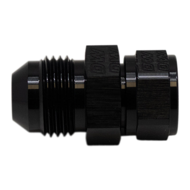DeatschWerks 8AN Male Flare to Fuel Pump Outlet Barb Adapter - Anodized Matte Black DeatschWerks Fittings