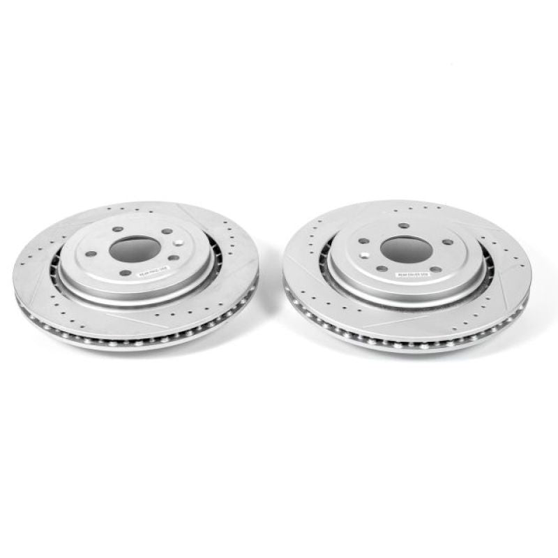 Power Stop 14-19 Chevrolet Corvette Rear Evolution Drilled & Slotted Rotors - Pair PowerStop Brake Rotors - Slot & Drilled