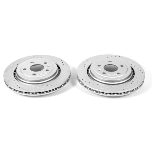 Power Stop 14-19 Chevrolet Corvette Rear Evolution Drilled & Slotted Rotors - Pair PowerStop Brake Rotors - Slot & Drilled